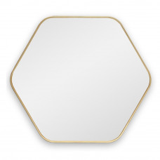 Шестиугольное зеркало в золотой тонкой раме Hexagon M Gold (Хексаген) Smal 80*74 см 